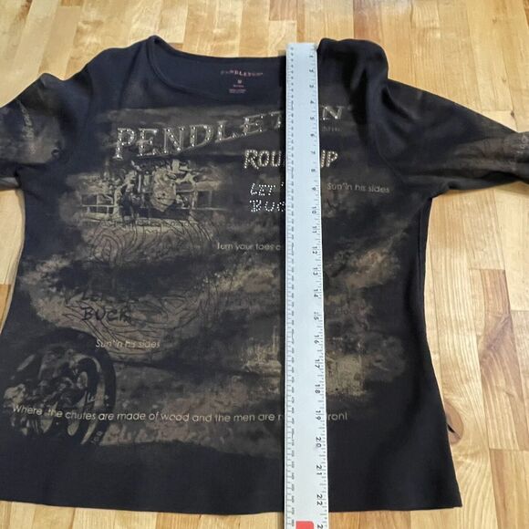 Pendleton Top Graphic‎ Rodeo Round Up Pullover Tee Womens Medium EUC - Picture 9 of 10